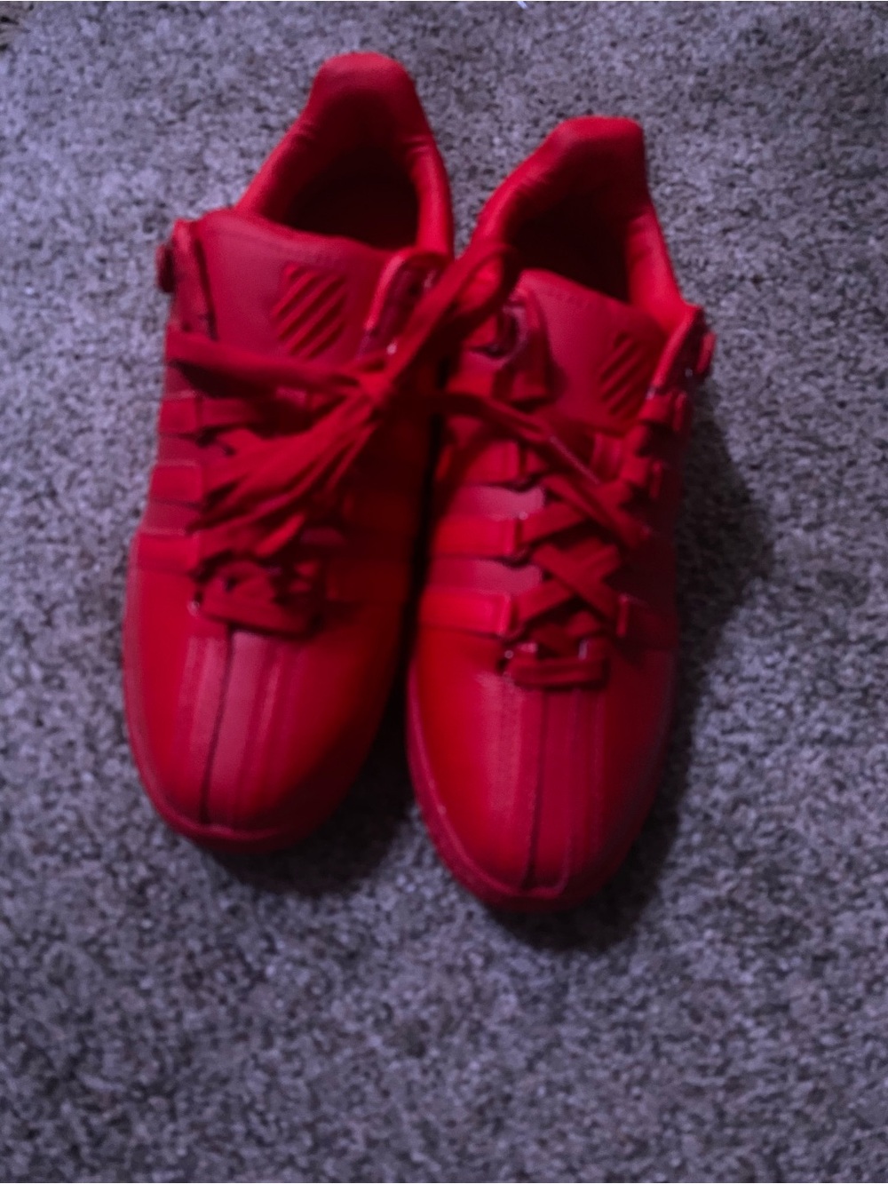 K-Swiss Red Lace-Up Athletic Sneakers